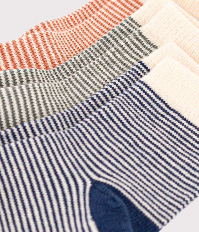 Confezione da 3 paia di calzini beb&egrave; millerighe multicolore