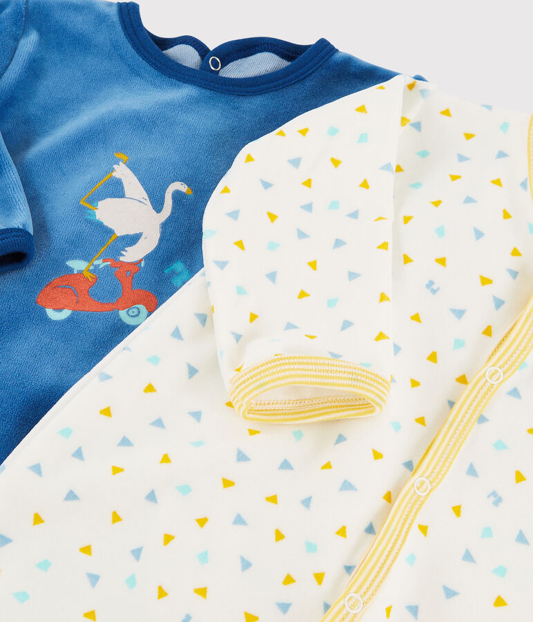 Duo di tutine per neonato in ciniglia multicolore