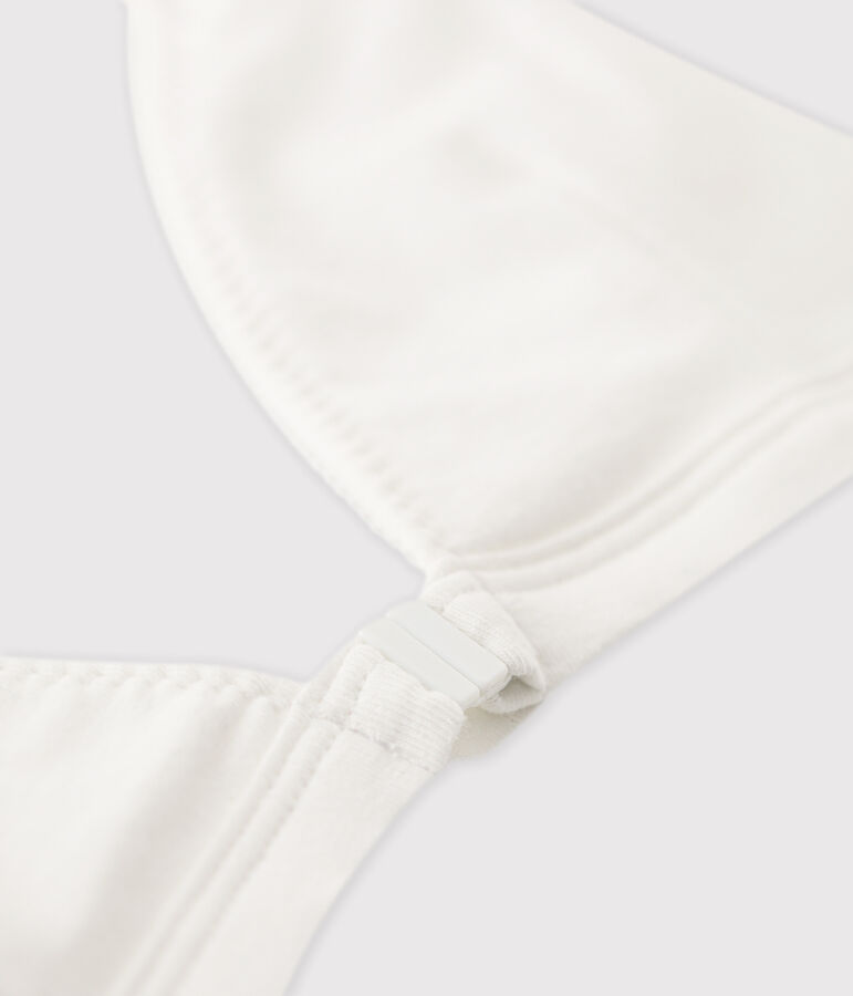 Reggiseno bianco con apertura sul davanti in cotone bio ed elastan bianco