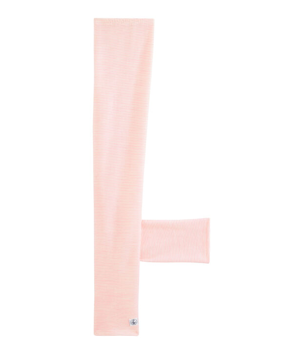 Leggings bambino in lana e cotone rosa/bianco