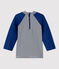 T-shirt bebè anti-UV in materiale ecoresponsabile blu MEDIEVAL/bianco MARSHMALLOW