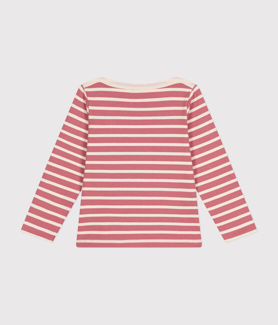 Iconica maglia a righe alla marinara in cotone bambina/bambino rosa ROSEWOOD/ AVALANCHE