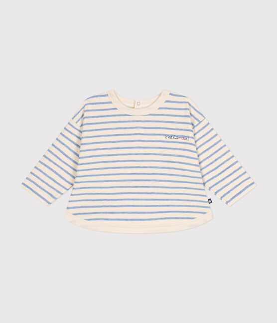 T-shirt bebè a maniche lunghe in tubique bianco AVALANCHE/ SKY CHINE