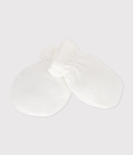 Muffole in cotone tinta unita neonato bianco MARSHMALLOW