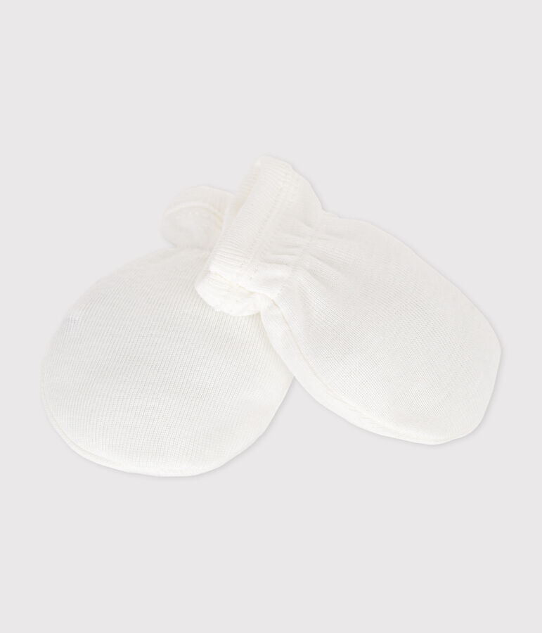 Muffole in cotone tinta unita neonato bianco MARSHMALLOW