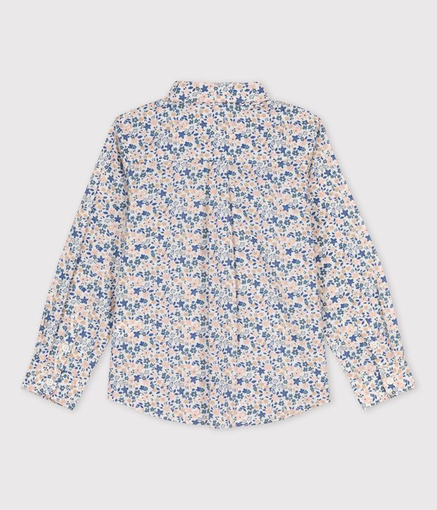 Camicia in popeline bambino bianco/multicolore