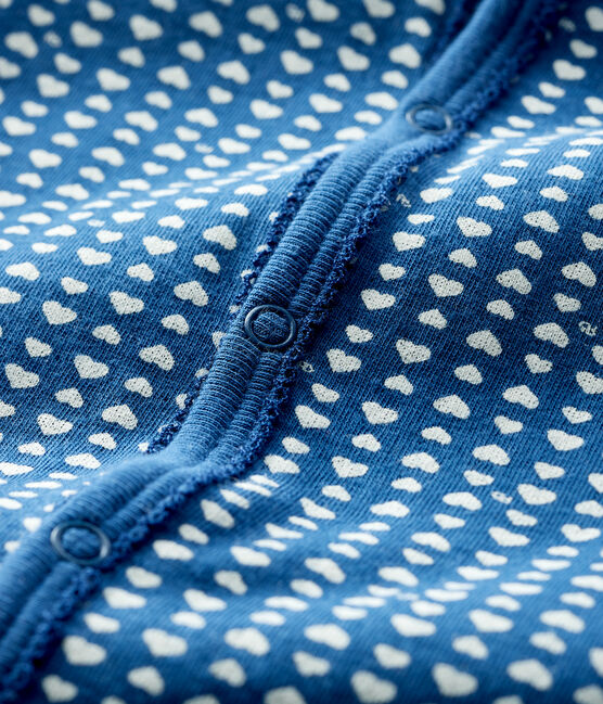 Tutina blu bebé femmina in tubique blu MAJOR/bianco ECUME