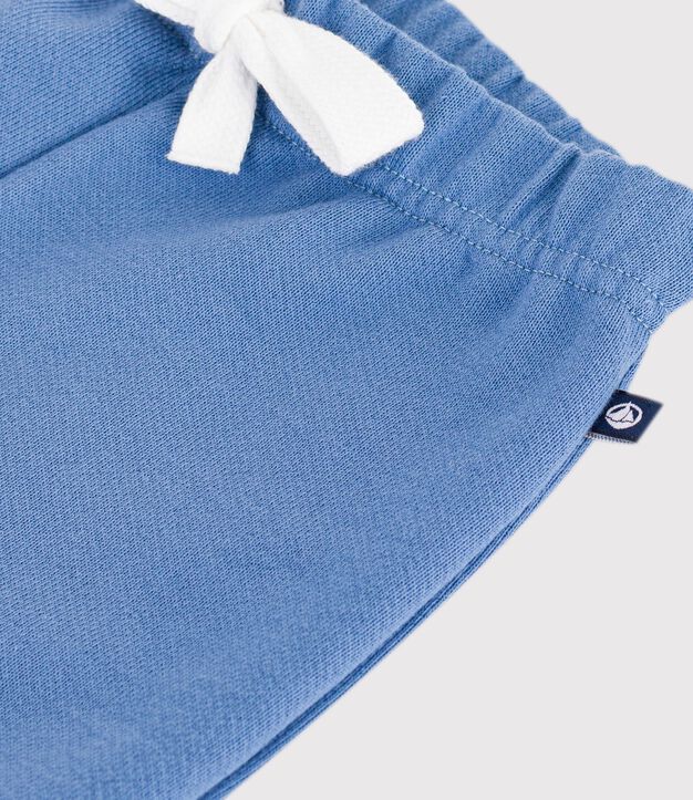 Joggers in cotone tinta unita neonato blu