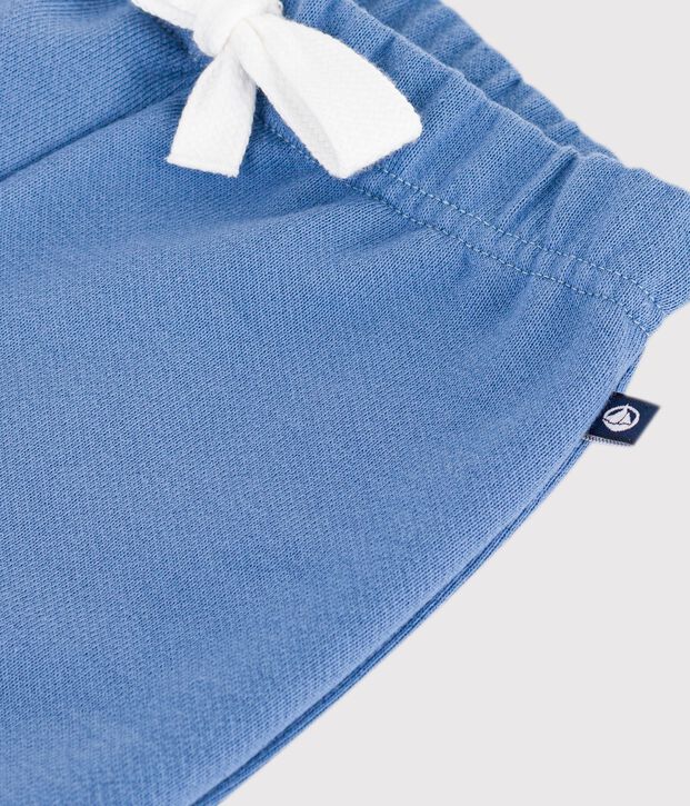 Joggers in cotone tinta unita neonato blu