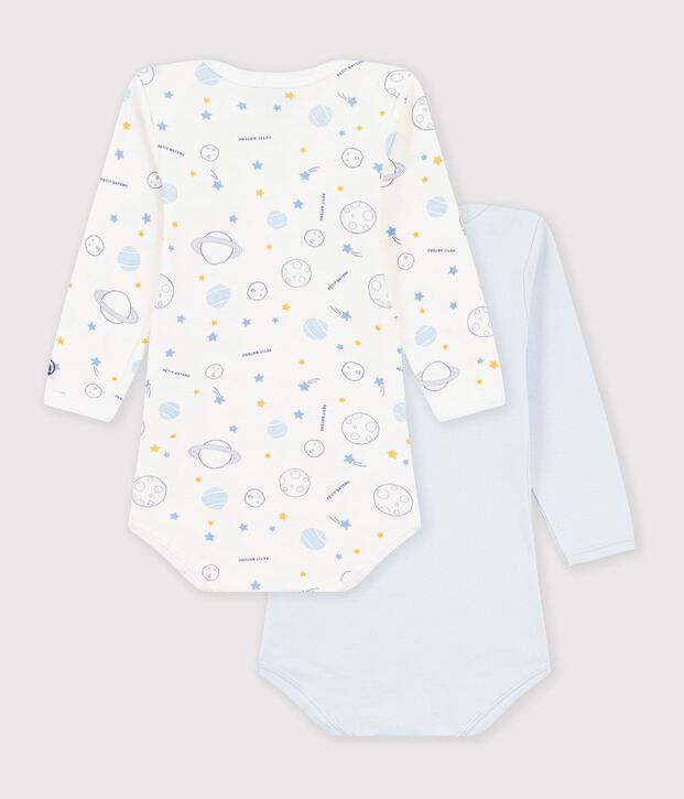 Lot de 2 bodies manches longues en coton. multicolore