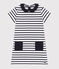 Abito a maniche corte in cotone bambina bianco MARSHMALLOW/blu SMOKING