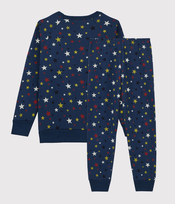 Pigiama bambino con motivo stelle in molleton blu MEDIEVAL/bianco MULTICO