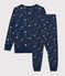 Pigiama bambino con motivo stelle in molleton blu MEDIEVAL/bianco MULTICO