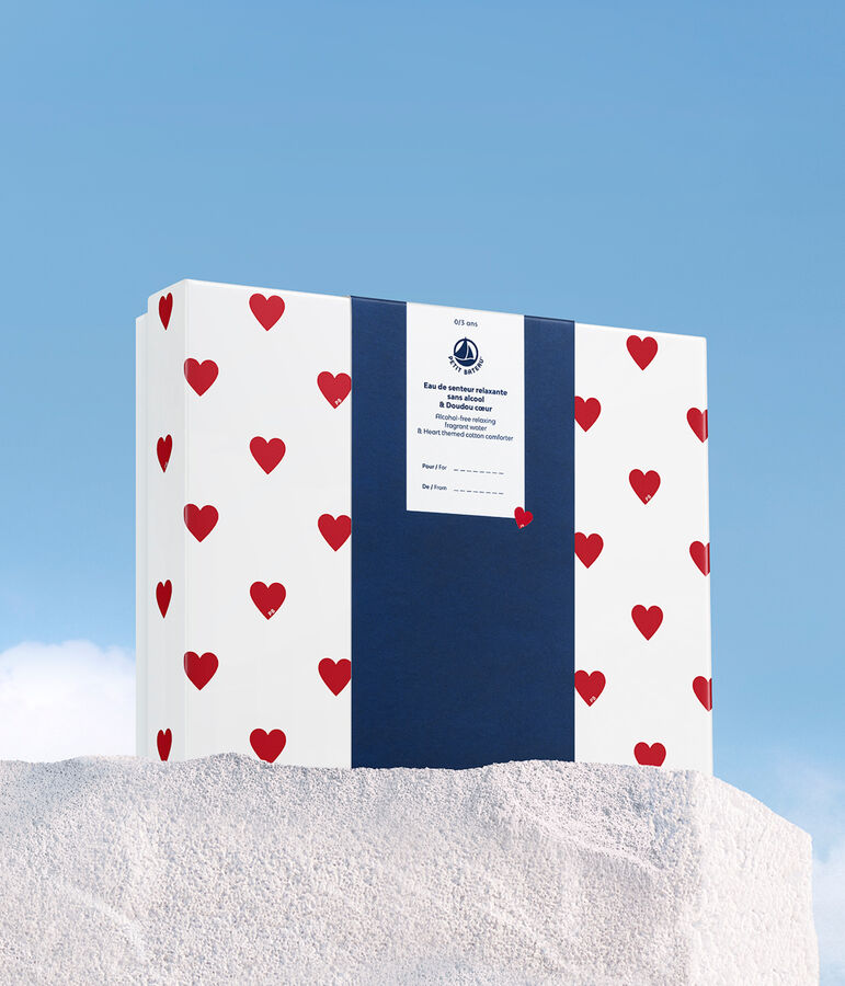 Confezione regalo di profumo per bambini da 50 ml e peluche a forma di cuore bianco/bianco