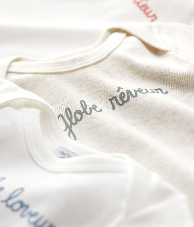 Confezione da 3 body beb&egrave; in cotone biologico. multicolore