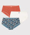 Confezione da 3 shorty fiore da bambina in cotone variante 1