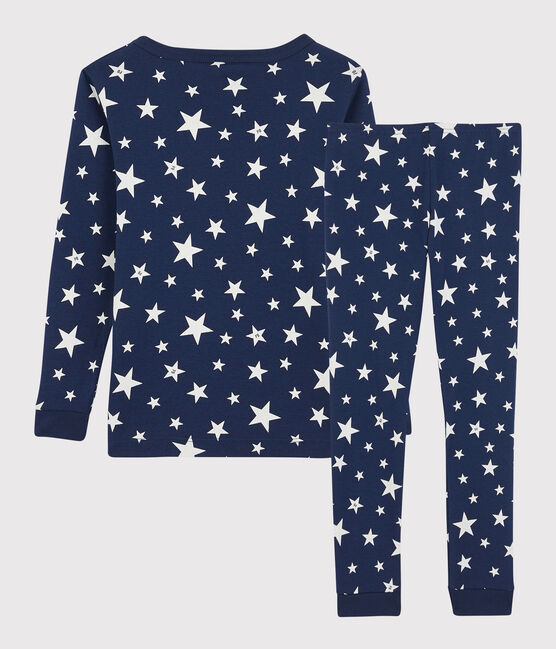 Pigiama snugfit a stelle bambino in cotone blu MEDIEVAL/bianco MARSHMALLOW