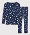 Pigiama snugfit a stelle bambino in cotone blu MEDIEVAL/bianco MARSHMALLOW