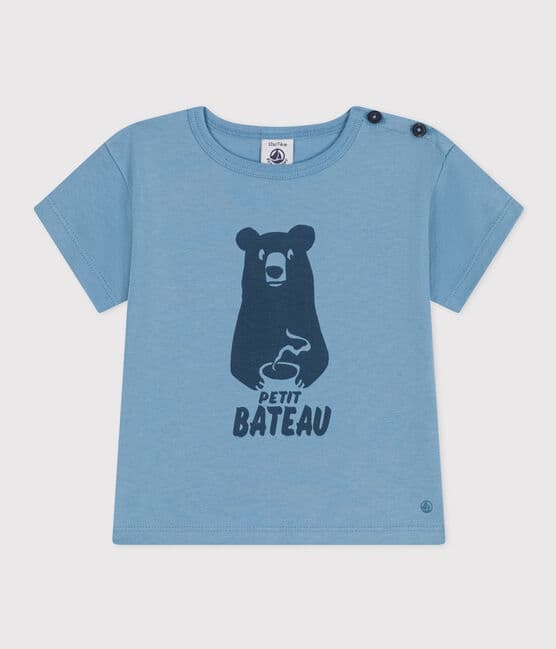 T-shirt a maniche corte in jersey per bebè blu AZUL