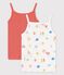 Confezione da 2 canottiere con spalline ed emoticon bambina in cotone e Lyocell variante 1