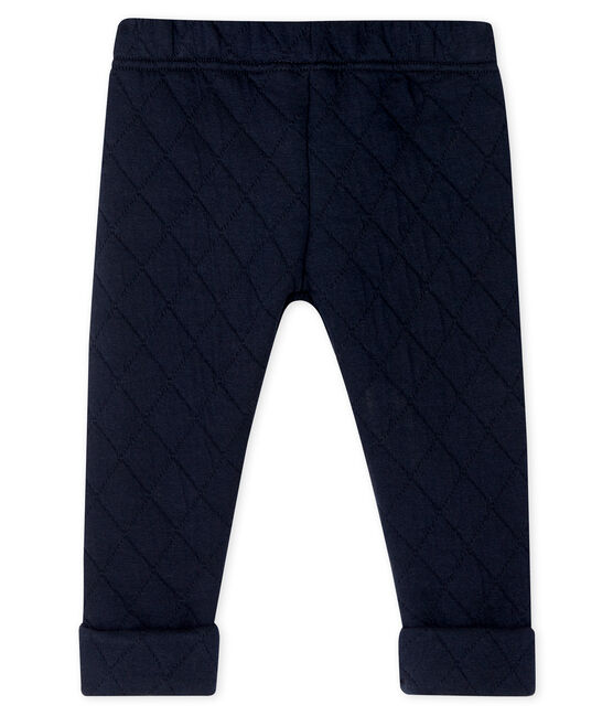 Pantalone in tubique trapuntato bebè maschio blu SMOKING