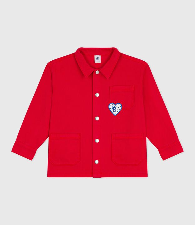 Giacca bambino in cotone tinta unita rosso