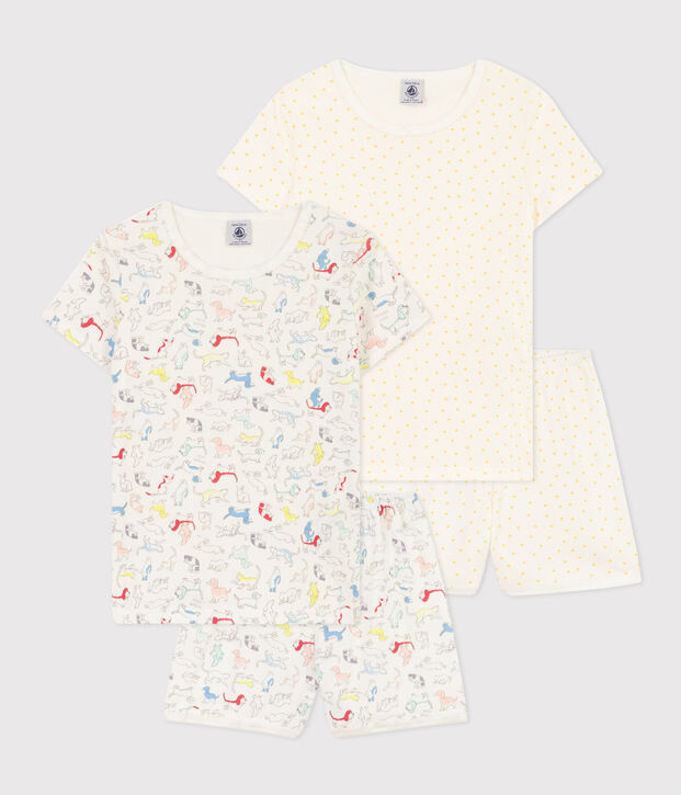 Confezione da 2 pigiami corti bambina in cotone ocn animali multicolore