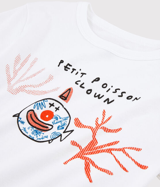 T-shirt Serge Bloch bambino bianco ECUME