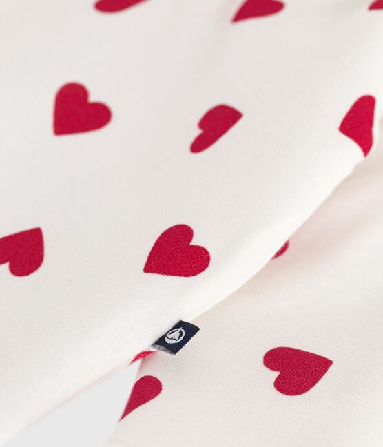 Tutina imbottita in cotone con stampa a cuori neonata bianco MARSHMALLOW/rosso TERKUIT