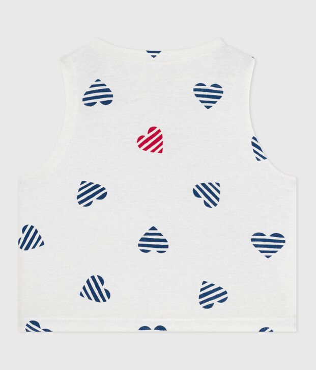 Cardigan senza maniche double face in cotone con stampa neonato rosso/rosso