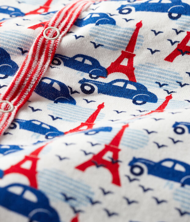 Tutina beb&egrave; a costine bianco/multicolore