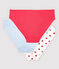 Confezione da 3 slip cuore rosso ragazza in cotone biologico e elastan variante 1