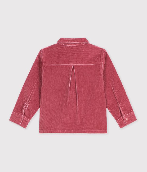 Camicia in velluto tinta unita bambino. rosa
