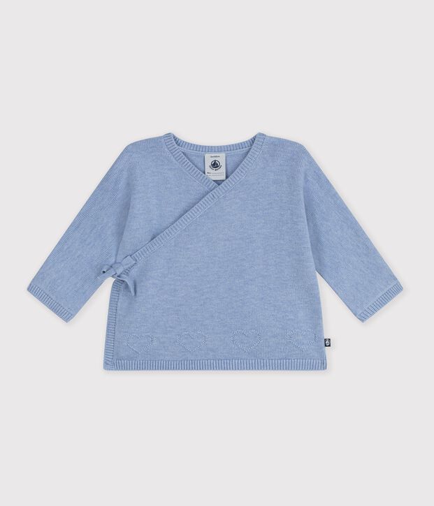 Brassi&egrave;re con incrocio in maglia traforata di misto lana e cotone neonato POLAIRE