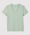 T-shirt TAGLIO REGULAR scollo a V in cotone bio Donna verde HERBIER