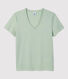 T-shirt TAGLIO REGULAR scollo a V in cotone bio Donna