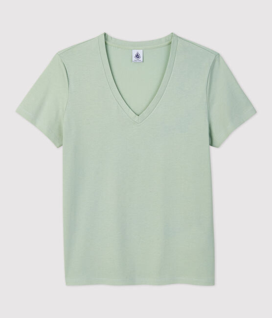 T-shirt TAGLIO REGULAR scollo a V in cotone bio Donna verde HERBIER