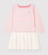 Abito bambina a maniche lunghe in cotone e tulle