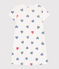 Camicia da notte in cotone con cuori stampati bambina bianco MARSHMALLOW/bianco MULTICO