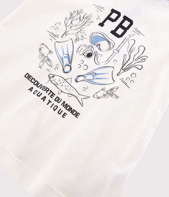 T-shirt maniche corte in cotone bambino bianco MARSHMALLOW