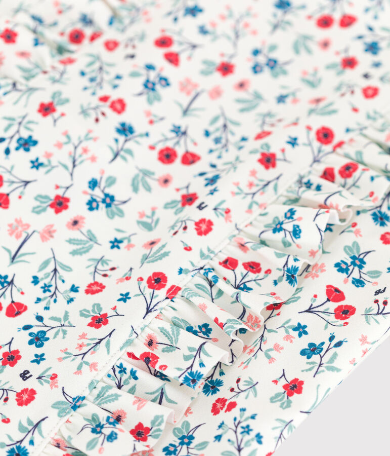 Costume da bagno intero a fiori bambina bianco/multicolore