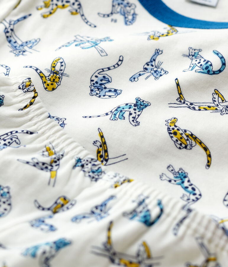 Pigiama bambino fantasia gattini in cotone biologico bianco MARSHMALLOW/bianco MULTICO