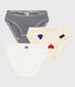Confezione da 3 slip cuore in cotone bambina 