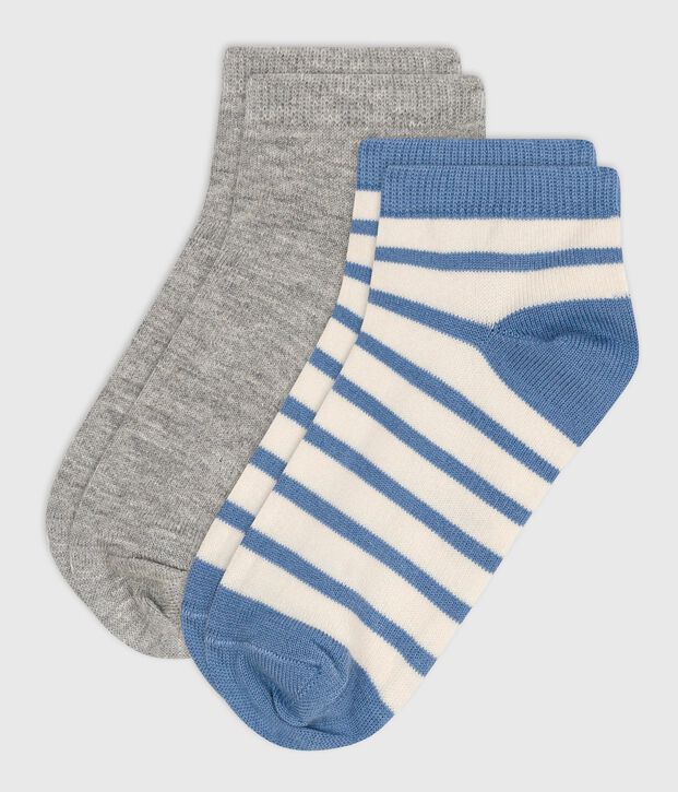 2 paia di calzini di cotone per bambine con logo multicolore