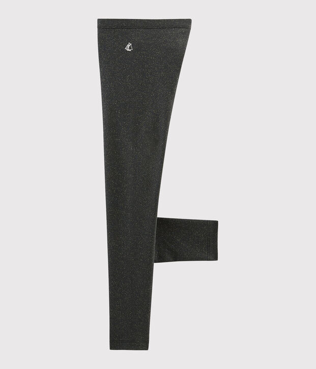Leggings in jersey bambina grigio/giallo