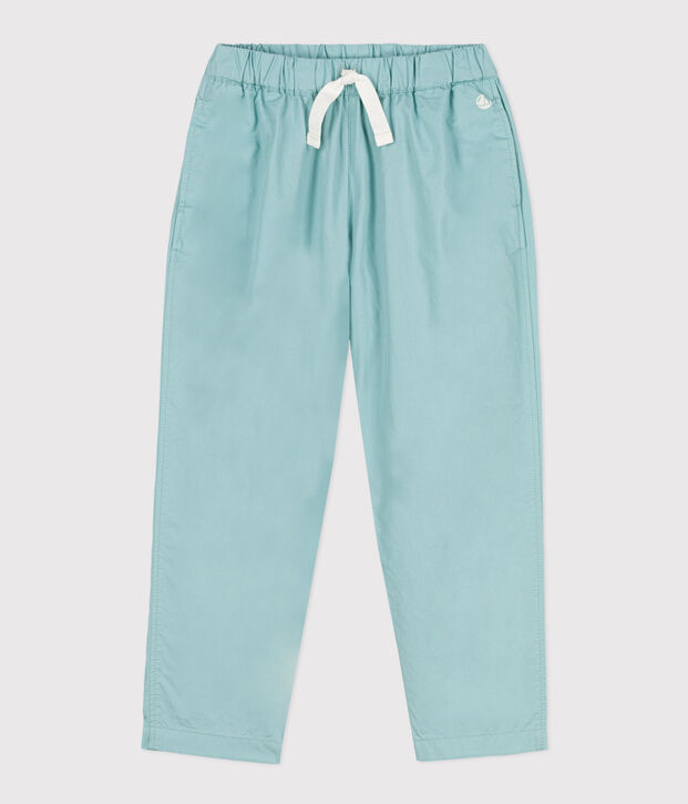 Pantaloni ampi in serge di cotone bambino verde