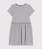 Abito Monsieur Madame in cotone bambina bianco MARSHMALLOW/blu SMOKING