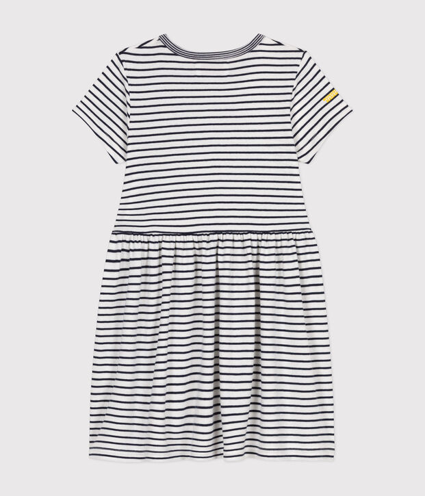 Abito Monsieur Madame in cotone bambina bianco/blu