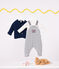 Cardigan in maglia di cotone a punto legaccio neonato blu MEDIEVAL