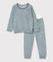 Pigiama bambina/bambino fantasia orso in spugna bouclette grattata SEDUMBLUE/ MARSHMALLOW